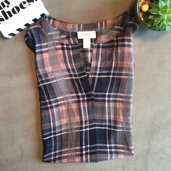 LOFT Tops - LOFT Plaid Sleeveless Blouse